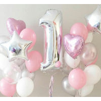 Набор из шариков с гелием - "Годик девочке"